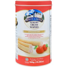 تصویر شوکورول توت فرنگی وایت کسل ۳۰۰ گرم | White castle cream wafers 