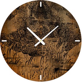 تصویر ساعت دیواری چوبی گالری چارگوش مدل cw12 دایره CHE WOODEN CLOCK CW12