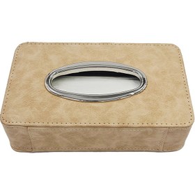 تصویر جا دستمال کاغذی آفتابگیر خودرو مدل جعبه ای استیل دار 