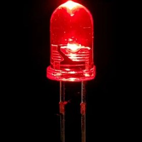 تصویر ال ای دی 5mm مات قرمز پایه کوتاه 