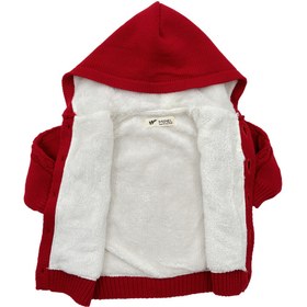 تصویر ژاكت نوزادی بافت کلاهدار مارپیچ مینل Minel Minel spiral hooded knitted baby jacket code:126