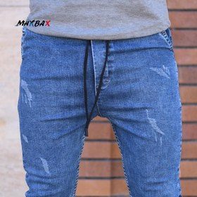 تصویر شلوار اسلش جین مردانه آبی کد 11755 Men's slash jeans