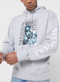 تصویر هودی پلوور بزرگ سایز بلک پنتر برند marvel Black Panther Oversized Pullover Hoodie