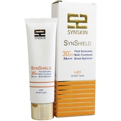 تصویر ساین اسکین ضد افتاب فلوئید ساین شیلد اس پی اف 30 رنگی مناسب انواع پوست SYNSKIN SYNSHIELD FLUID SUNSCREEN SPF30+ ALL SKIN TYPES TINTED