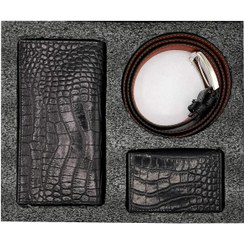 تصویر ست هدیه چرم طبیعی اصل مردانه برند یوتاب کد 3402000C 