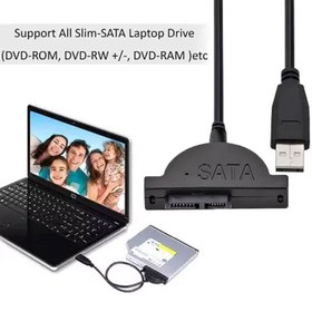 تصویر تبدیل DVD-RW لپ تاپ به USB ا USB 2.0 to 7+6 13Pin Slimline SATA Laptop CD/DVD ROM USB 2.0 to 7+6 13Pin Slimline SATA Laptop CD/DVD ROM