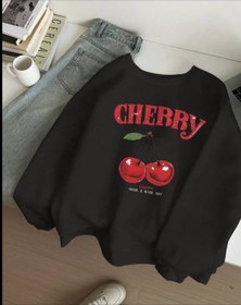 تصویر هودی زنانه چری فری سایز ۳۶ تا ۴۴ رنگ سفید و مشکی 