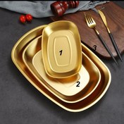 تصویر دیس گود مزه و رولت خوری استیل طلایی 3 سایز مختلف خارجی اصلی 