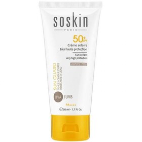 تصویر ضد آفتاب رنگی ساسکین - بی رنگ Soskin Sunscreen 01 Light 50 ML SPF50+