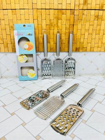 تصویر رنده دسته دار استیل تخت 3 عددی AES 3 PCS STAINLESS STEEL