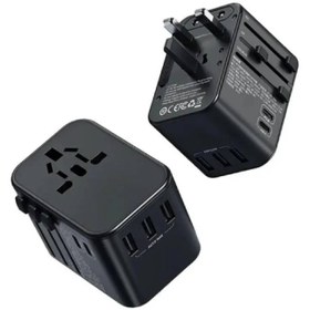 تصویر شارژر دیواری مسافرتی جهانی 35.5 وات راک JY-307 Max ROCK T62 35.5W Global Travel Multifunctional Plug PD Charger Power Adapter JY-307 Max