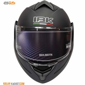 تصویر کلاه کاسکت فک متحرک مشکی مات iBK قالب کوچک iBK Matte Black Flip Up Helmet Small Form