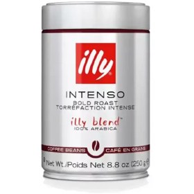 تصویر دون قهوه ایلی مشکی قوطی 250 گرمی illy intenso bean coffee 250 gr