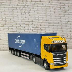 تصویر تریلی اسکانیا با کانتینر 