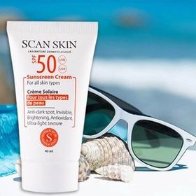 تصویر کرم ضد آفتاب ضد لک اسکن اسکین Scan Skin Sunscreen Cream For All Skin Types