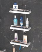 تصویر قفسه حمام پلاتین کد 7231 سه طبقه 