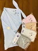 تصویر پتو نوزادی کلاه دار مخمل طرح خرگوشی 