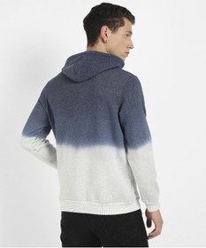 تصویر سویشرت آبی و خاکستری مردانه با طراحی اومبر و پایین کشباف برند campus sutra Men's Blue & Grey Pullover Ombre Sweatshirt With Ribbed Hem