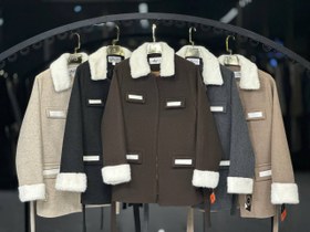 تصویر کت زنانه ۴ جیب یقه خز مدل 2628 