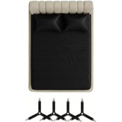 تصویر کمبو ملحفه کشدار هتلی عرض ۱۸۰ و گیره نگهدارنده ۴ عددی 