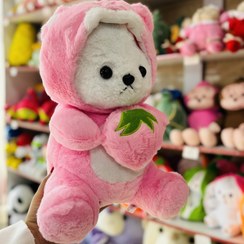 تصویر عروسک خرس لباس دار توت فرنگی 