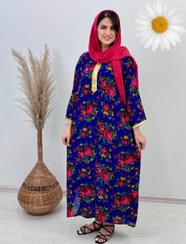 تصویر پیراهن نخی یقه طلایی پیراهن زنانه 