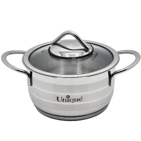 تصویر قابلمه استیل یونیک سایز 24 مدل UN-9911 Unique steel pot, size 24, model UN-9911