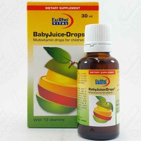 تصویر قطره تقویتی رشد کودکان بیبی جویس (Baby Juice) یورو ویتال حجم 30 میلی لیتر قطره مولتی ویتامین یورو ویتال 30 میلی لیتر