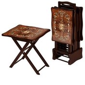 تصویر میز عسلی تاشو مدل A011 مجموعه ۴ عددی از MDF 