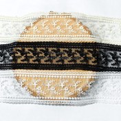 تصویر دانتل شیفون دو طرفه طرح گل پونه (کد26) 