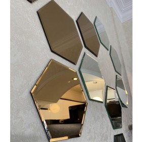 تصویر آینه دیواری شش ضلعی ایران گلسکو مدل VESPA بسته 10 عددی 