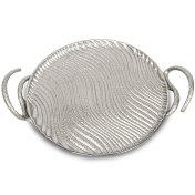 تصویر سینی پذیرایی گرد ریتون طرح اوشن سایز ۳۰ سانتی 