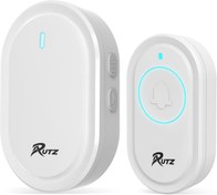 تصویر زنگ درب بی‌سیم RUTZ®، کیت زنگ درب بی‌سیم و قابل اتصال به پریز ضد آب با برد 300 متر و 39 زنگ، 5 سطح صدا و چراغ LED، نصب آسان برای خانه و آپارتمان (سفید) RUTZ® Wireless Doorbell, Waterproof Plug-in Door Bells Wireless Cordless Chime Kit at The Range of 300m with 39 Chimes, 5-Level Volume & LED Light, Easy to Install for Home & Apartment (White)