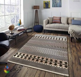 تصویر فرش مراکشی قهوه ای کد 41094k 
