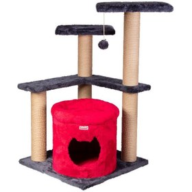 تصویر اسکرچر، لانه و جای خواب گربه کدیپک مدل هلو Kedipek Cat Scratcher And Nest Peach Model