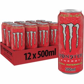 تصویر انرژی زا مانستر اروپایی 500 میلی لیتر - Monster Ultra Watermelon بسته 12 عددی عمده 