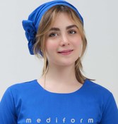 تصویر کلاه جراحی طرح حجاب آبی کاربنی مدیفرم 