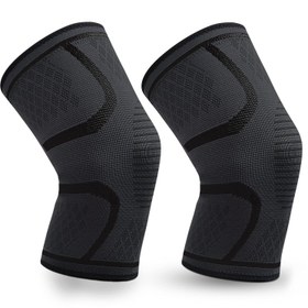 تصویر زانو Brace 2 Pack Pack Anee Sleeve پشتیبانی از زن و مرد وزنه برداری - ارسال 20 روز کاری Knee Brace 2 Pack Knee Compression Sleeve Support for Men & Women Weightlifting, Gym, Workout, Hiking, Sports (Large)