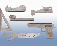 تصویر خط کش چوبی فانتزی ۶ عددی 