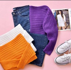 تصویر کراپ بافت فندقی آستین بلند پینترستی 