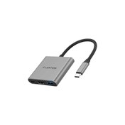 تصویر هاب 3 پورت USB-C لنشن مدل C14 هاب لپ تاپ USB Type-C 3 لنشن خاکستری