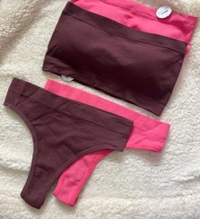 تصویر ست دکلته - آبی سورمه ای / فری سایز 