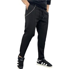 تصویر شلوار اسلش مردانه مشکی طرح زنجیر دار Black men's slash pants with chain design