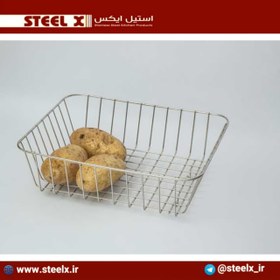 تصویر سبد میوه شوی داخل سینک استیل Steel-X - 36 / استنلس استیل(304) / کروم 