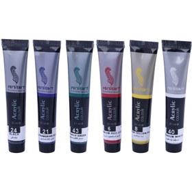 تصویر رنگ اکریلیک پرسیس آرت بسته ۶ عددی حجم ۲۱ میلی لیتر 