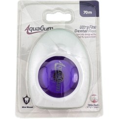 تصویر نخ دندان آکواگام مدل اولترافاین طول 70 متر aqua gum ultra fine dental floss