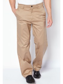 تصویر شلوار چینی مردانه با فیت آزاد، رنگ بژ برند selected homme Men Loose Fit Solid Chino Pants, Tan