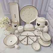 تصویر ست صبحانه خوری قلب مشکی 