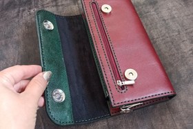 تصویر کیف پول دستی زنانه چرم طبیعی مدل مگنتی 