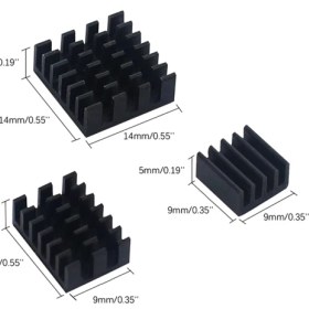 تصویر هیت سینک مشکی 3 تکه رزبری Raspberry Pi 